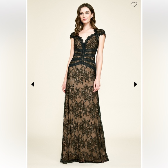 Tadashi Shoji Black Lace Maxi Dress - Picture 1 of 8